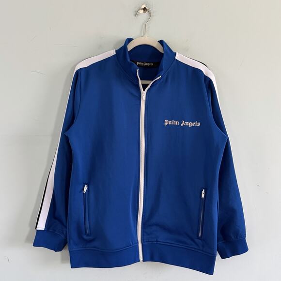 Palm Angels Blue/White Zip Up Streetwear Unisex Classic Track Jacket - Picture 2 of 5